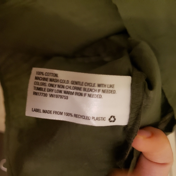 Universal Threads Olive Half Button Crepe Blouse - Picture 2 of 10